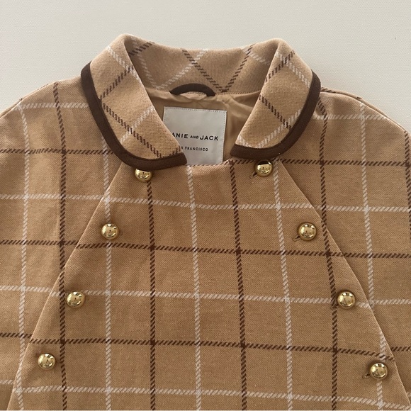 Janie and Jack Girls 7-8 Plaid Tan Cape NWT Fall - Picture 7 of 7